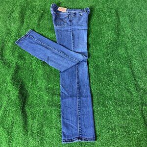 Levi's 724 High Rise Slim Fit ultra-modern straight Leg Blue Jeans Pant Size 24